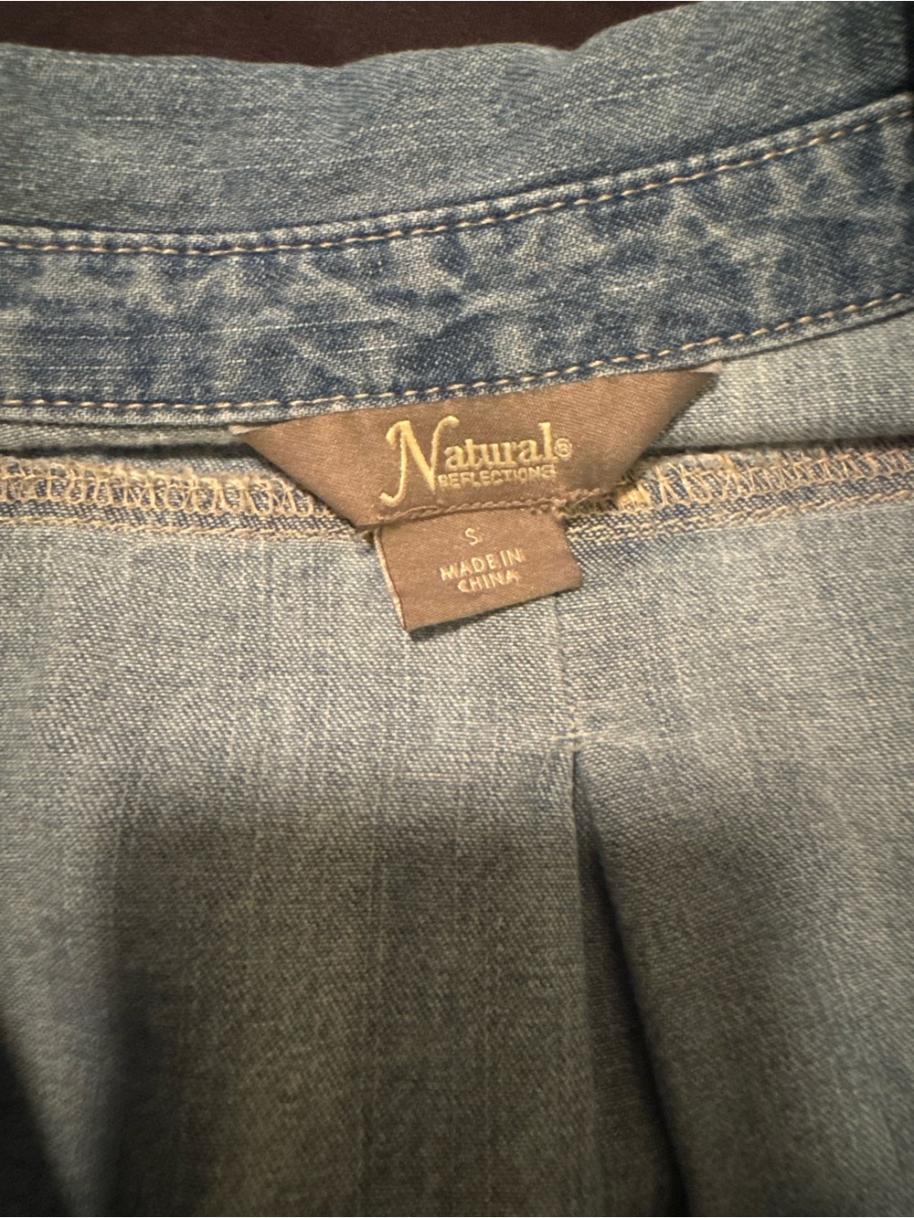 Plain Light Blue Denim Button Down Shirt - Picture 3 of 3
